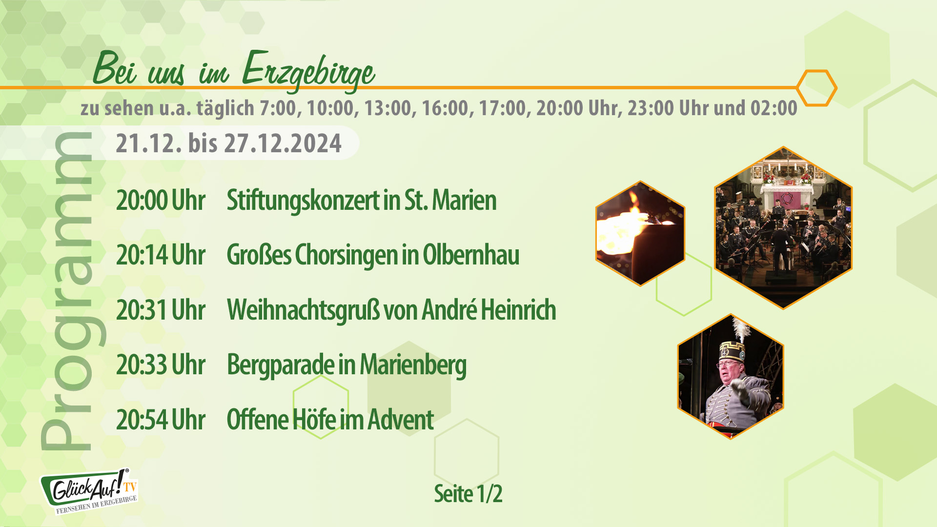 Bei uns im Erzgebirge für die Woche vom 21.12. bis 27.12.2024 Bei uns im Erzgebirge für die Woche vom 21.12. bis 27.12.2024