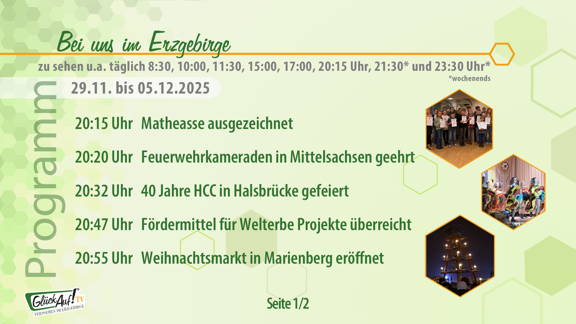 Bei uns im Erzgebirge für die Woche vom 29.11. bis 05.12.2025 Bei uns im Erzgebirge für die Woche vom 29.11. bis 05.12.2025